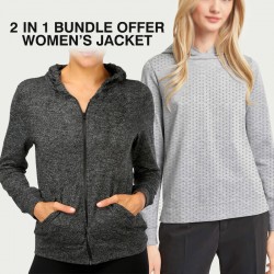 2 in 1 Bundle Offer, 1 Piece Women's Hoodies Zipper Jacket, 1 Piece Women Sweater Hoodie, HD86